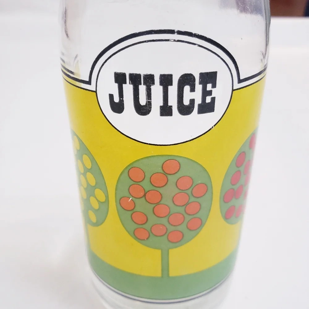 Vintage Orange Juice Glass Bottle Vase - Picture 2 of 8